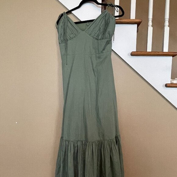 Abercrombie & Fitch Tie-Strap Tiered Maxi Dress  sz L - Picture 4 of 6